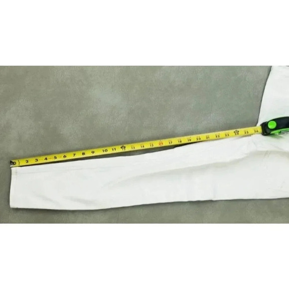 Topshop 25X26 Jamie Women's White Denim Jeans Tan Stitch Accent - Picture 4 of 10